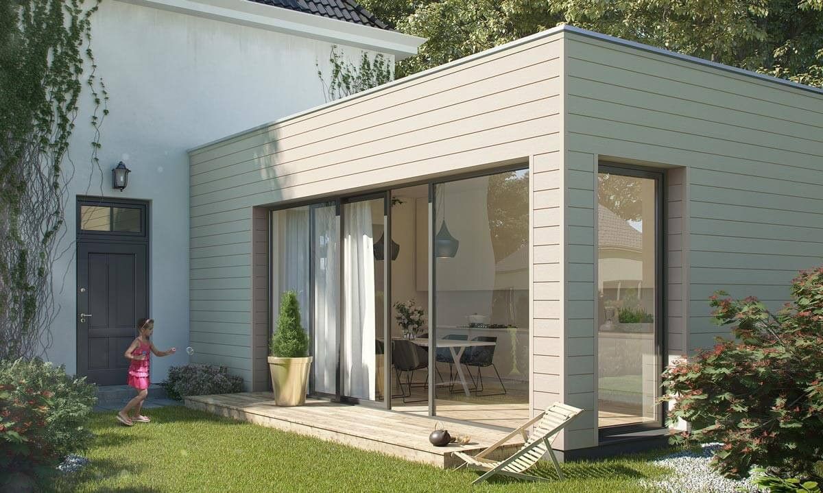 Anbau EFH mit Paneelfassade verkleidet