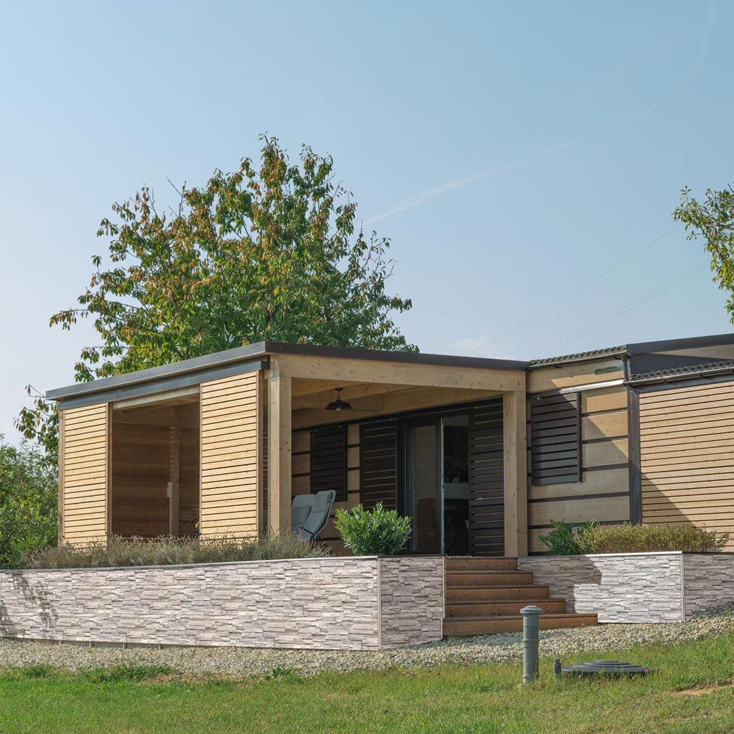 Stilvoller Gestaltung Ihrer Bungalow mit dekotrim 95 und Schichtstein DS